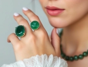 Green kyanite ring and bracelet