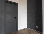 Closed door of the modern company office, close up