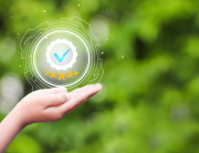 Quality Assurance Concept. Business people show high quality assurance mark, excellence service, high quality, business excellence. good service, premium, five stars, premium service assurance,